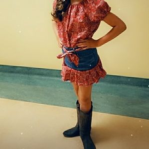 Size 12/14 Western Wear Skirt Set Pageant Bandana